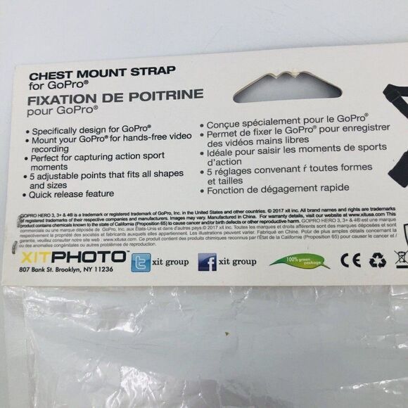 GoPro Camera Chest Mount Adjustable Strap XIT Photo Hands Free Body Mount NIP - Picture 5 of 6